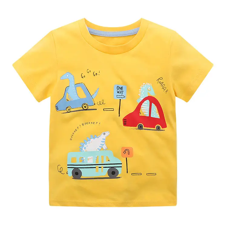 2025 Girls Boys T-Shirt Pure Cotton Summer Round Neck Short Sleeve Kidsren