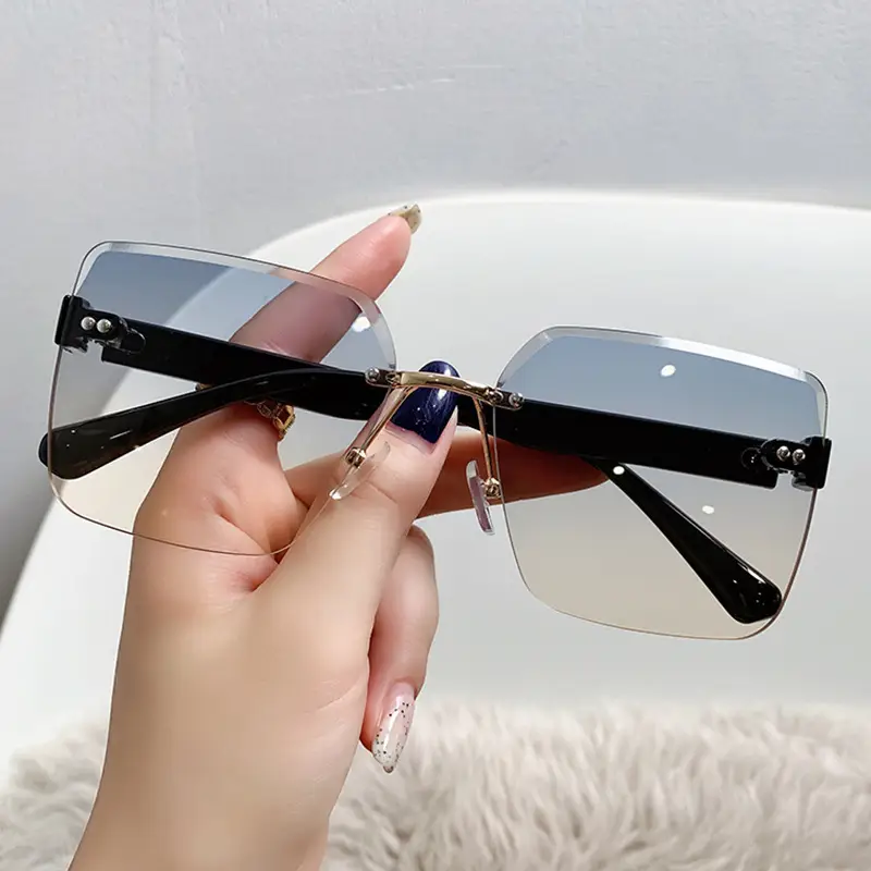 Korean Frameless Sunglasses Women Summer UV Proof - Image 5