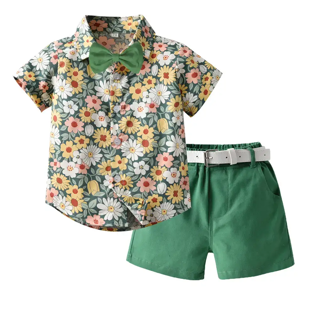 New 2025 Summer Korean Style Baby Floral Shorts Suit - Image 4