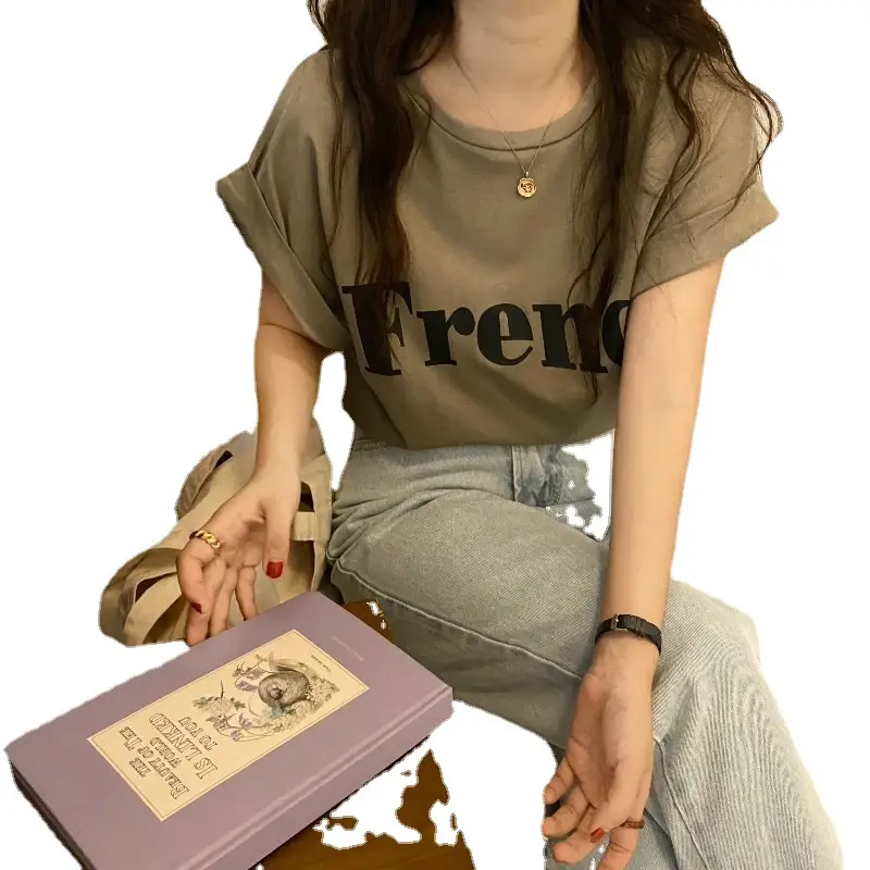 Women Black "Furry" Print T-Shirt Shorts Set Summer 2025