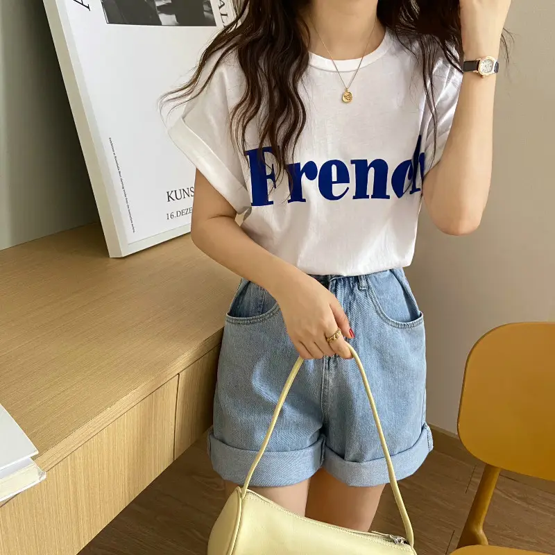 Women Black "Furry" Print T-Shirt Shorts Set Summer 2025 — feature 22