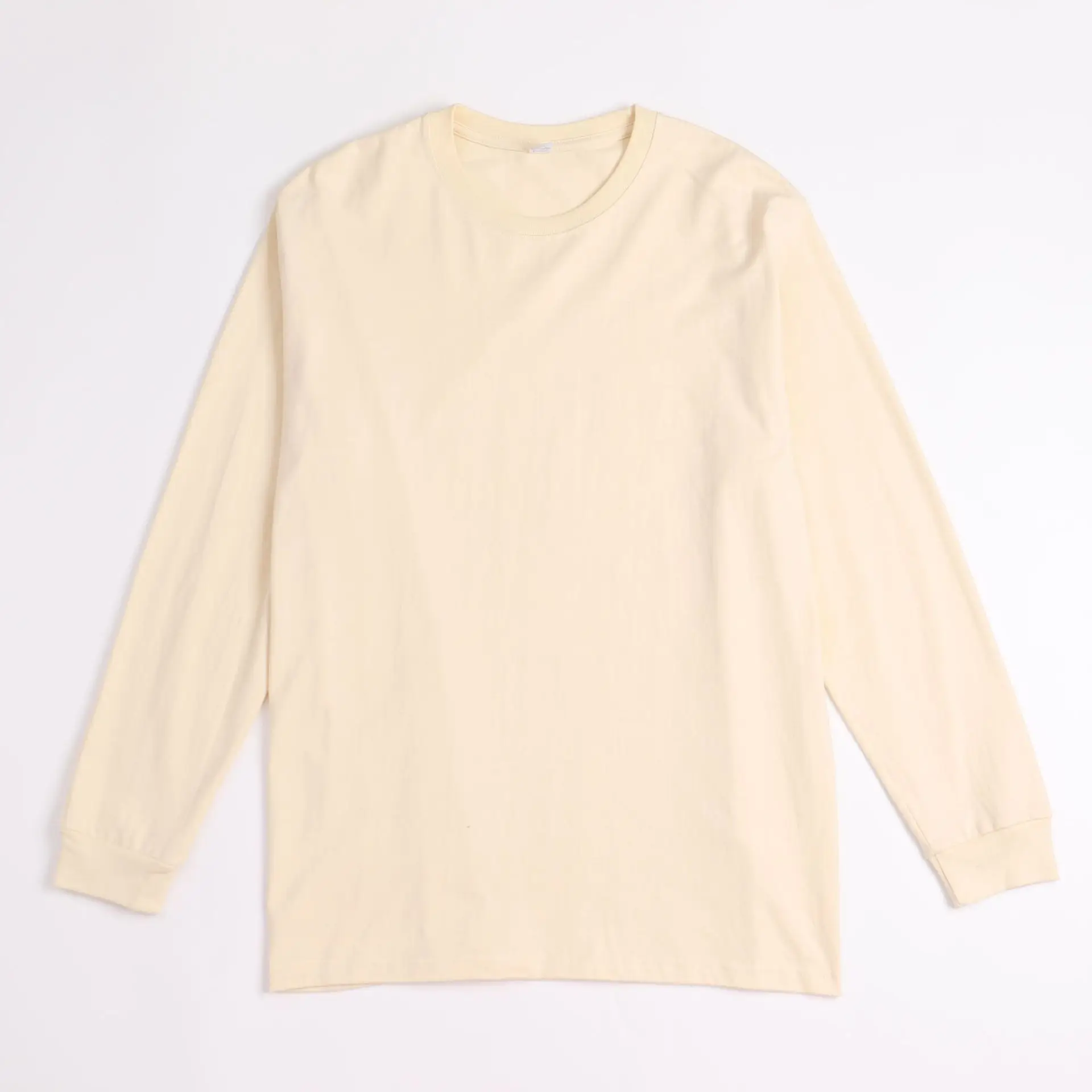Men Heavy Cotton T-Shirt 260g Solid Color Long Sleeve - Image 7