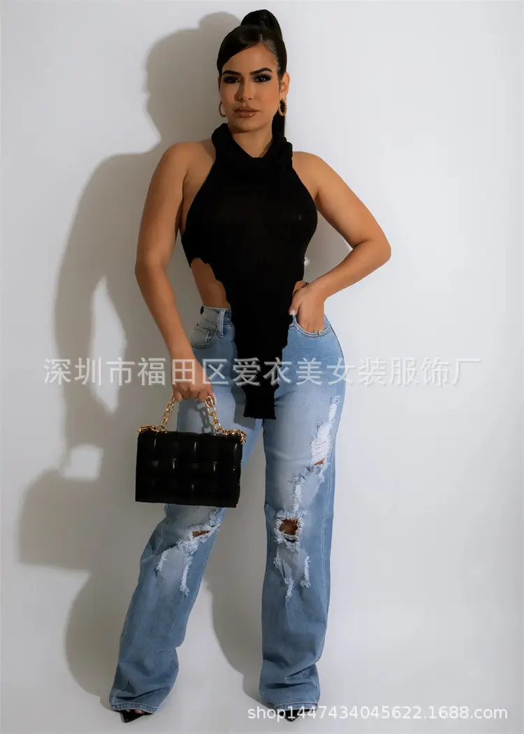 2025 Women's Sexy Backless Vest Slim Knit Top - Image 5