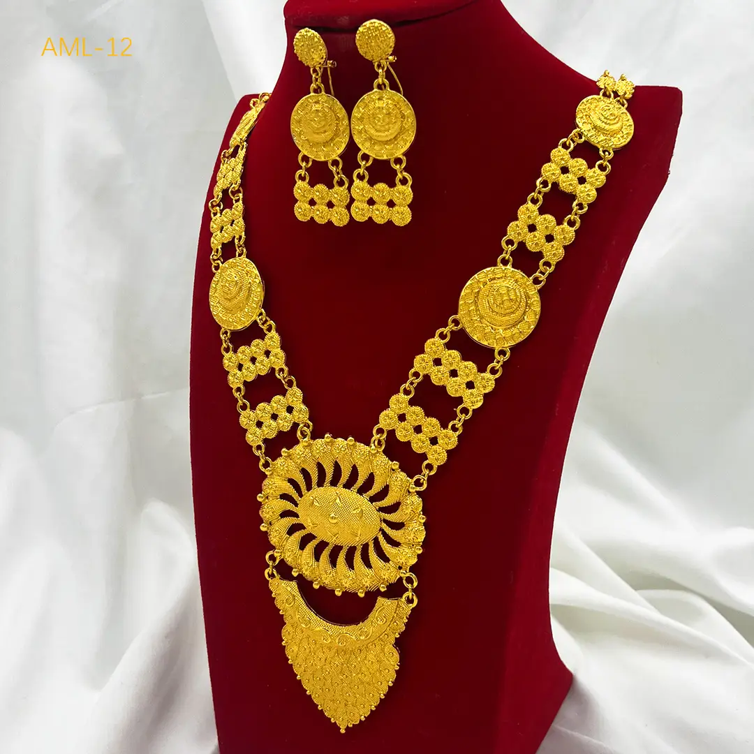 New 24k Gold Plated Dubai Bride Necklace Earrings Ring Bracelet Set India Women Jewelry Set Spot — feature 42