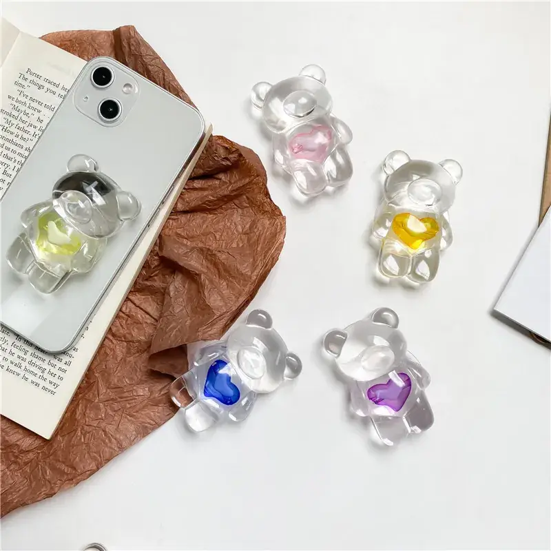 Transparent Love Bear Airbag Mobile Phone Bracket - Image 13
