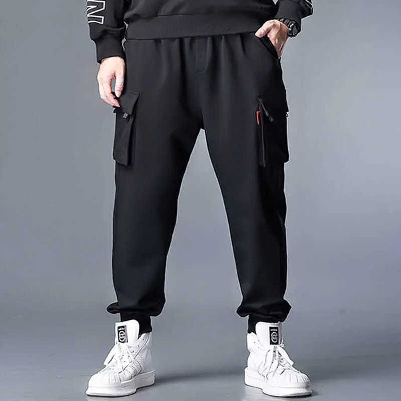 Men's Black Cotton Jogger Pants Large Size - Image 13