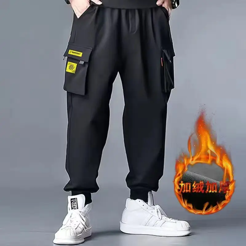 Men's Black Cotton Jogger Pants Large Size - Image 7
