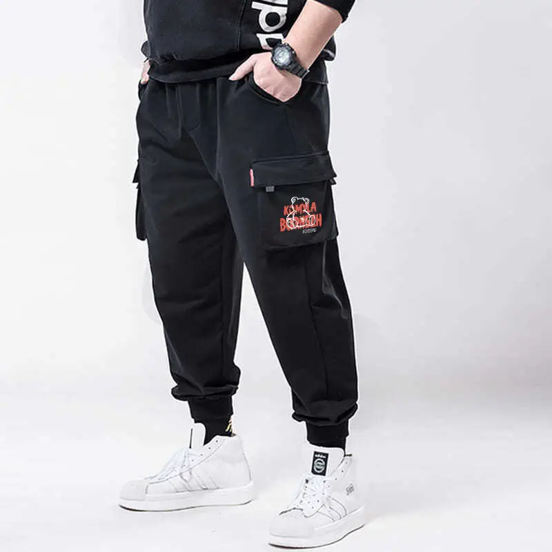 Men's Black Cotton Jogger Pants Large Size - Image 8