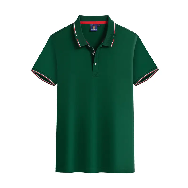 Men Black Polo T-Shirt with Red Embroidery - Image 11
