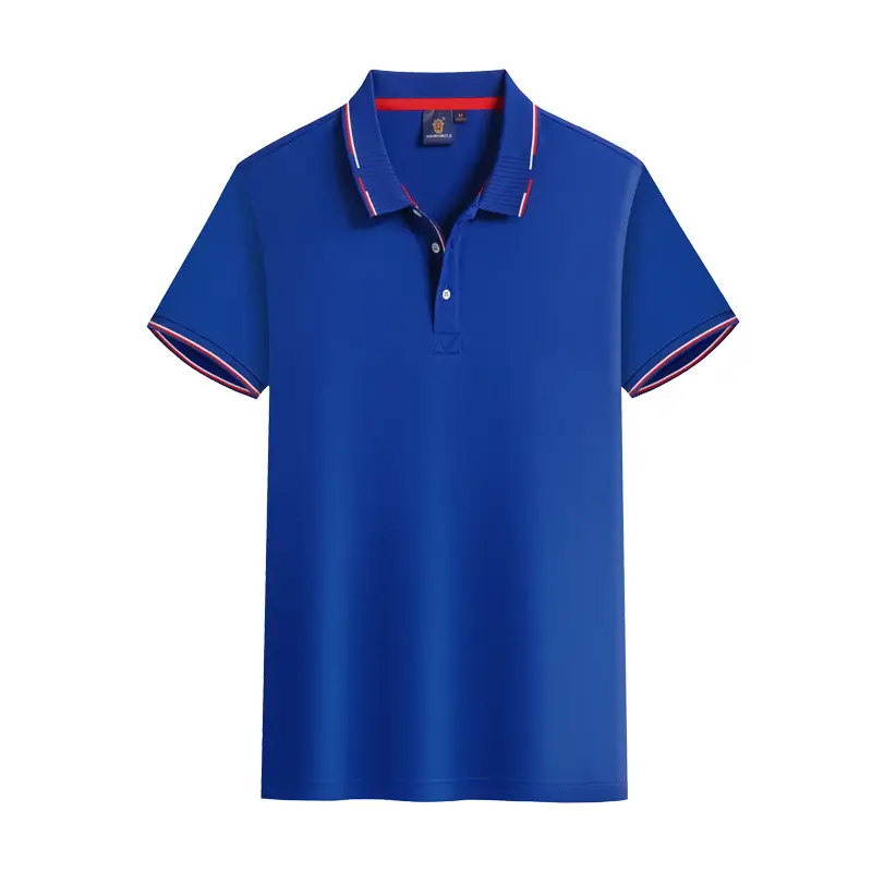 Men Black Polo T-Shirt with Red Embroidery - Image 3