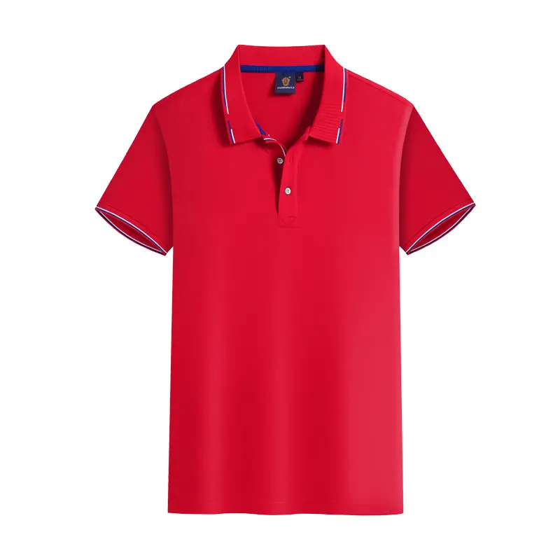 Men Black Polo T-Shirt with Red Embroidery - Image 6