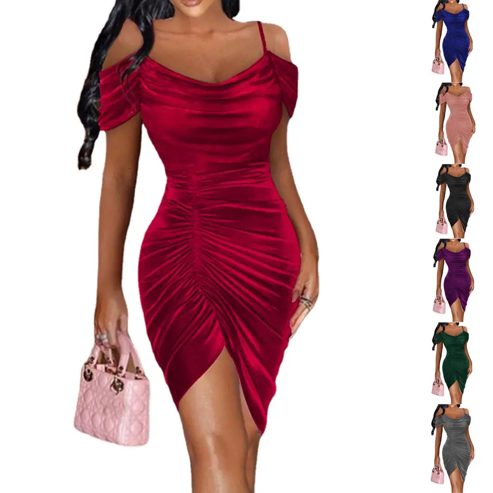 Purple Slim Fit Drawstring Dress for Women - Image 6