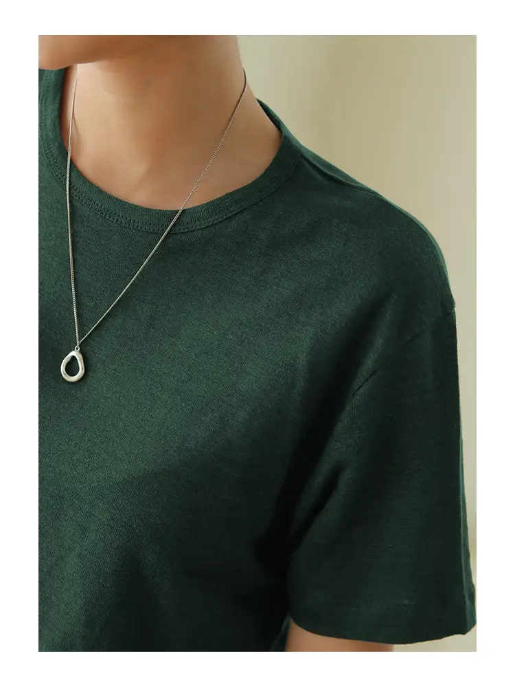 Linen Linen V-Neck T-Shirt Lavender — feature 24