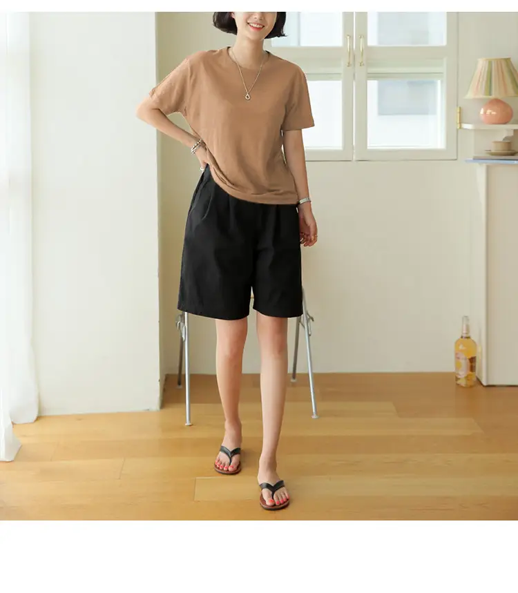 Linen Linen V-Neck T-Shirt Lavender — feature 28