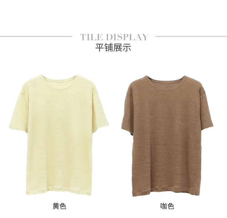 Linen Linen V-Neck T-Shirt Lavender — feature 30