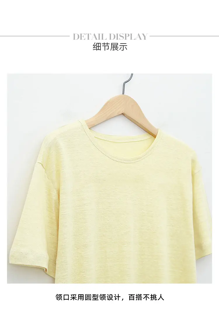 Linen Linen V-Neck T-Shirt Lavender — feature 34