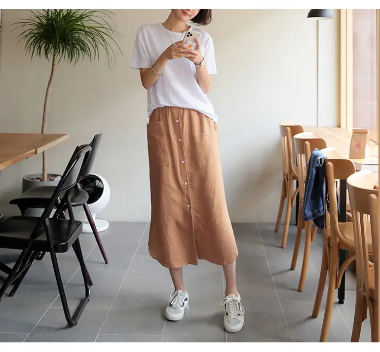 Linen Linen V-Neck T-Shirt Lavender — feature 5