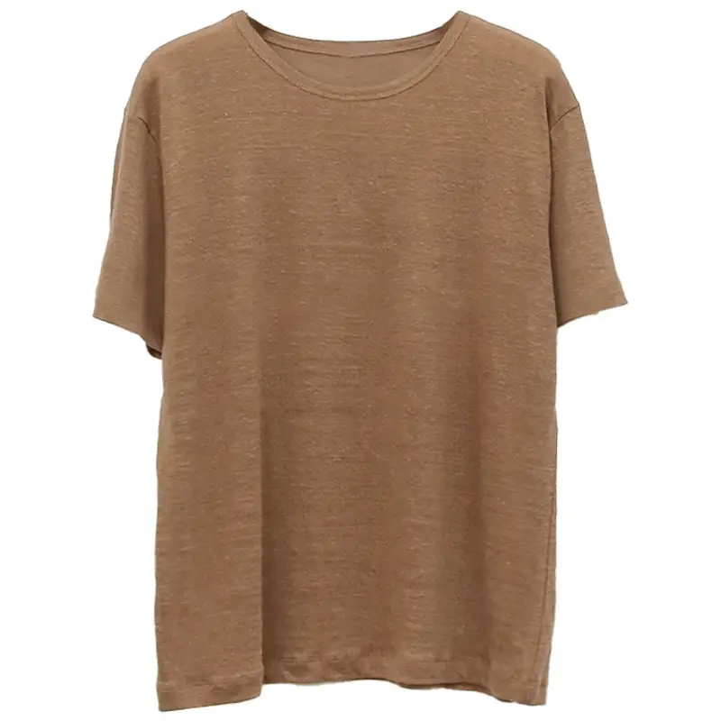 Linen Linen V-Neck T-Shirt Lavender - Image 4