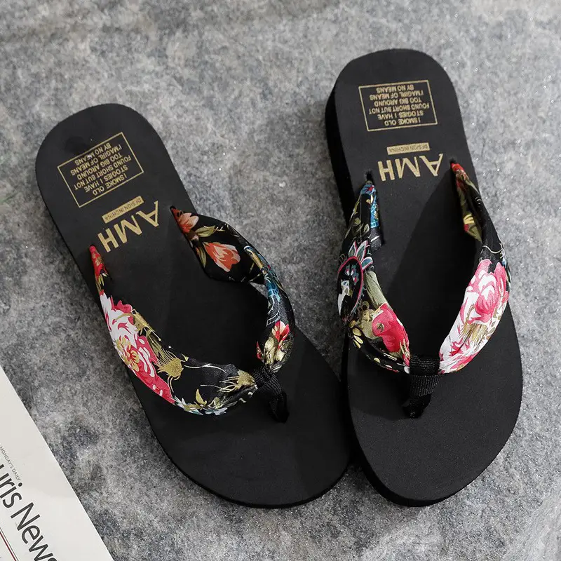 Women's Gilded Satin Belt Flip Flops Black