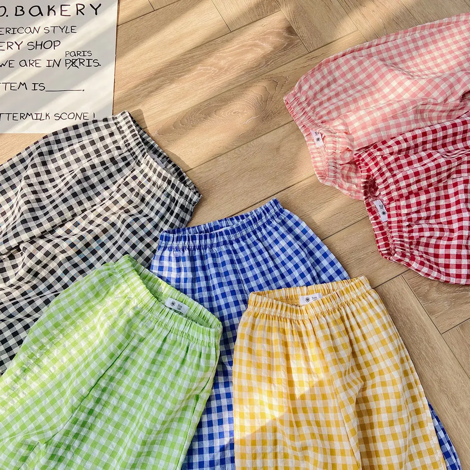 Korean Kids Plaid Anti-Mosquito Pants Cotton Gauze - Image 10