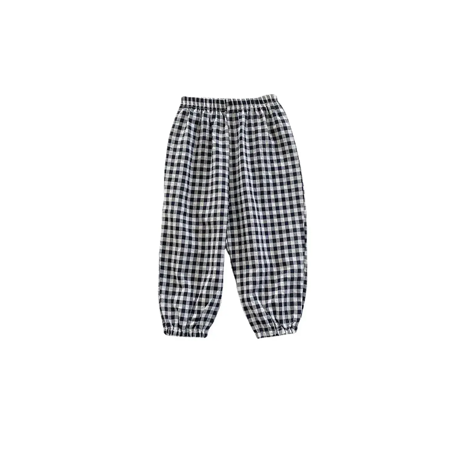 Korean Kids Plaid Anti-Mosquito Pants Cotton Gauze - Image 11