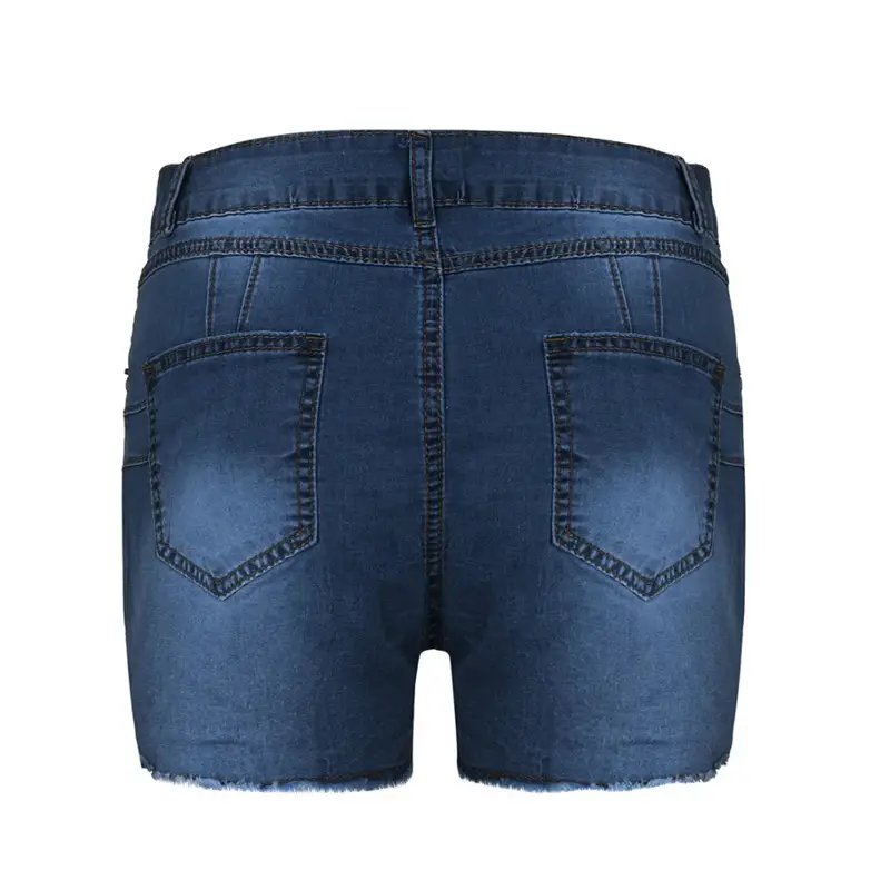 Ripped Tassel Denim Shorts for Women Elastic Slim Fit - Image 8