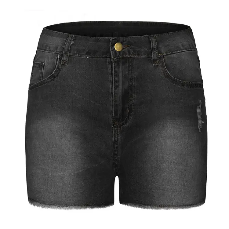Ripped Tassel Denim Shorts for Women Elastic Slim Fit — feature 12