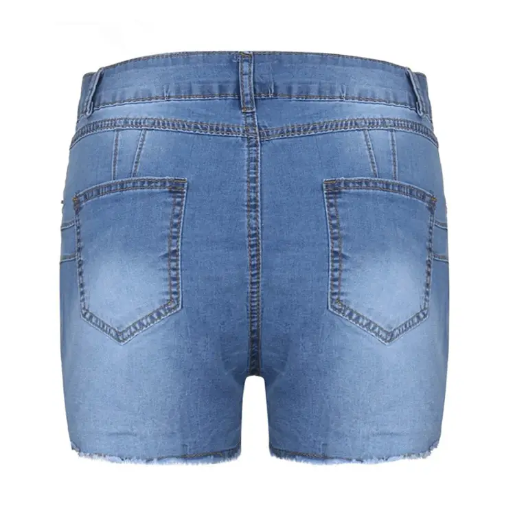 Ripped Tassel Denim Shorts for Women Elastic Slim Fit — feature 13