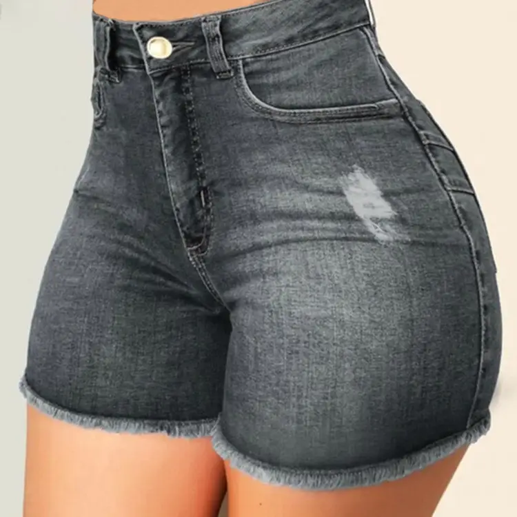 Ripped Tassel Denim Shorts for Women Elastic Slim Fit — feature 8