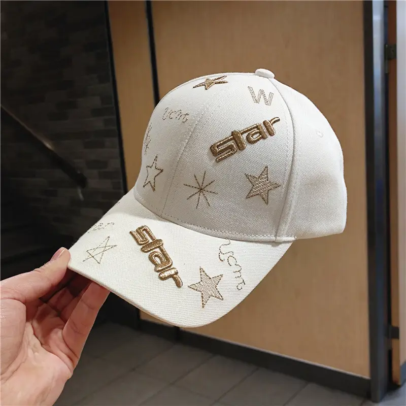 Black Star Embroidered Baseball Cap for Men Women