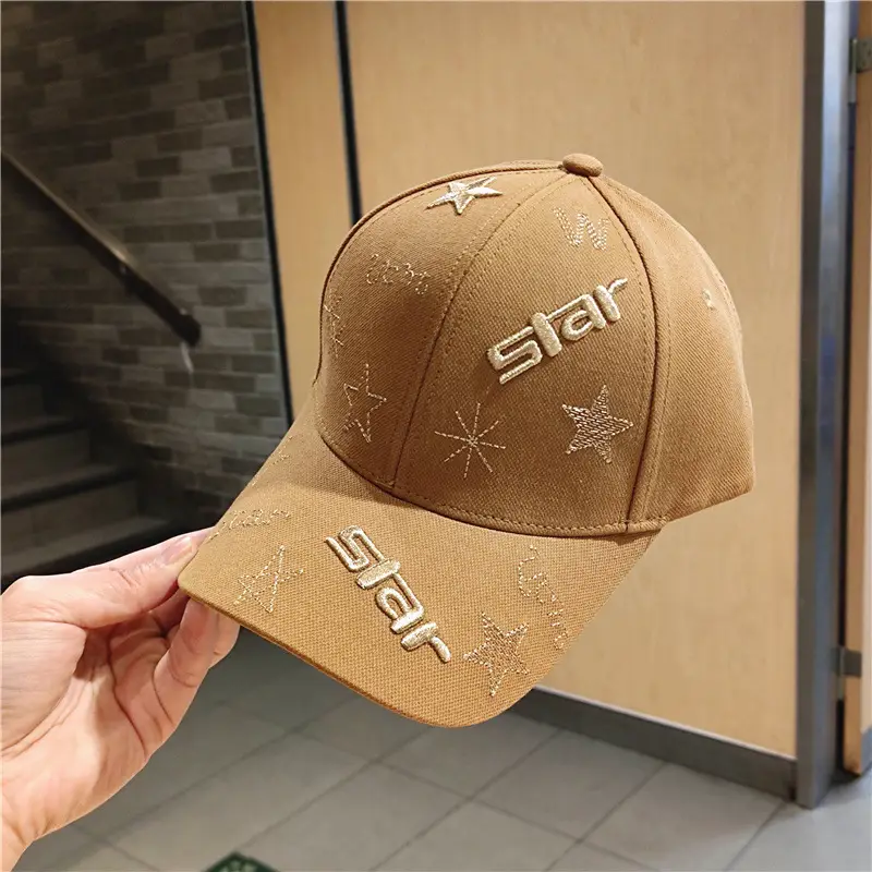 Black Star Embroidered Baseball Cap for Men Women