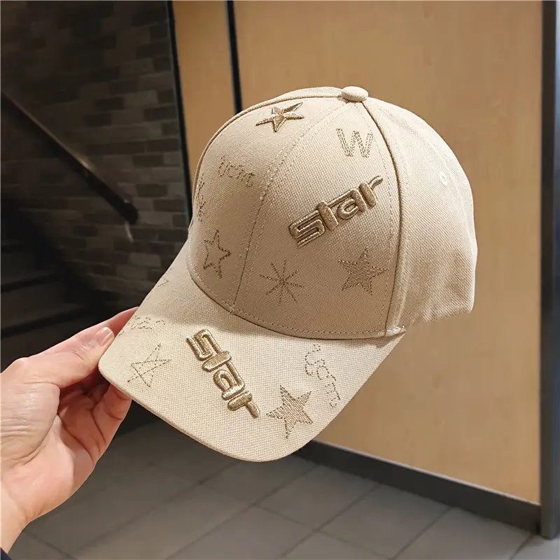Black Star Embroidered Baseball Cap for Men Women