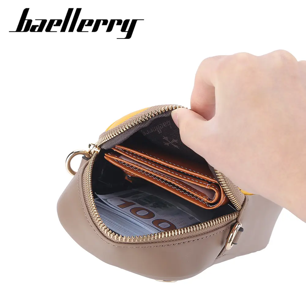 BAELLERRY Multifunctional Yellow Phone Bag with Passport & Glasses - Image 6