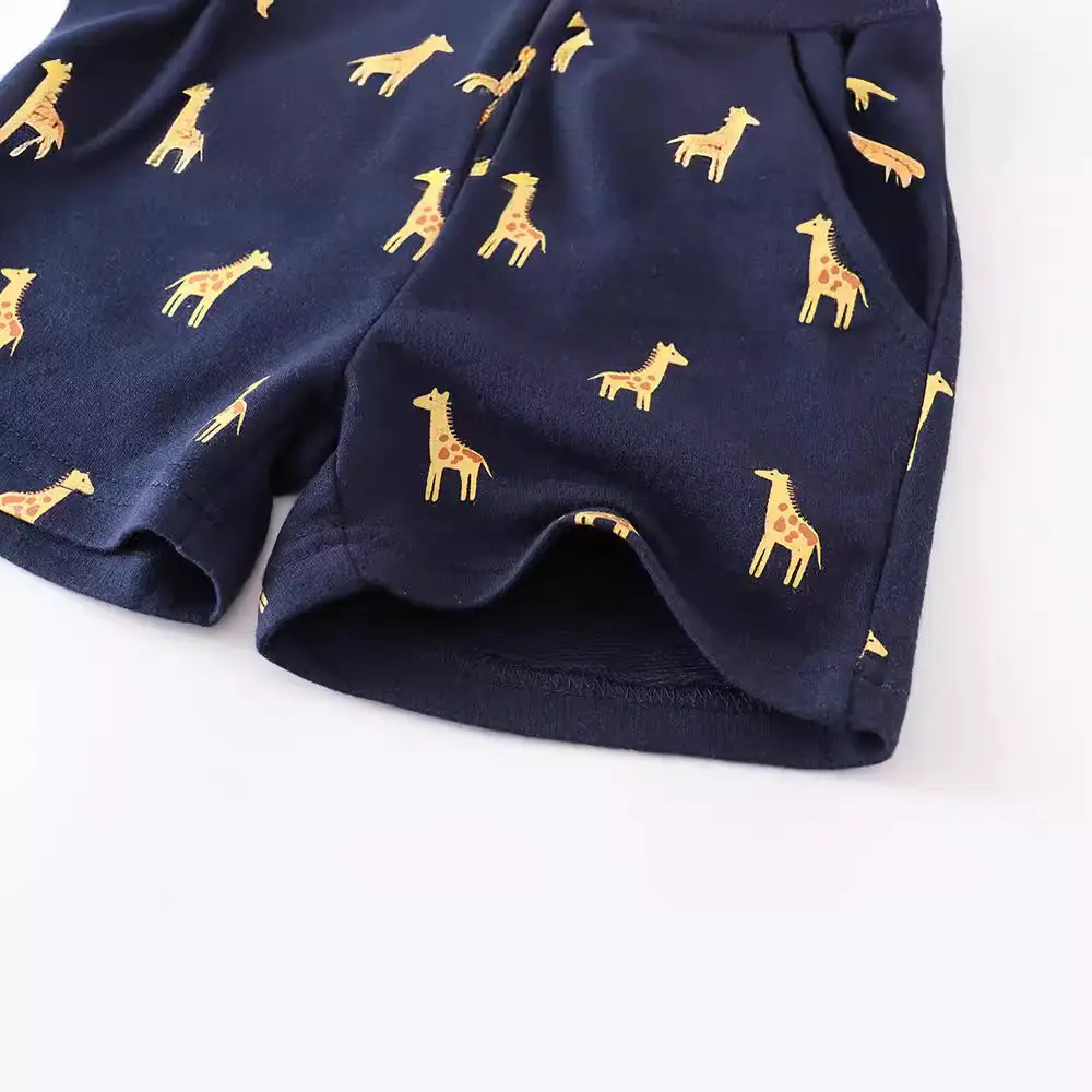 Cotton Camel Print Shorts for Kids Blue - Image 4
