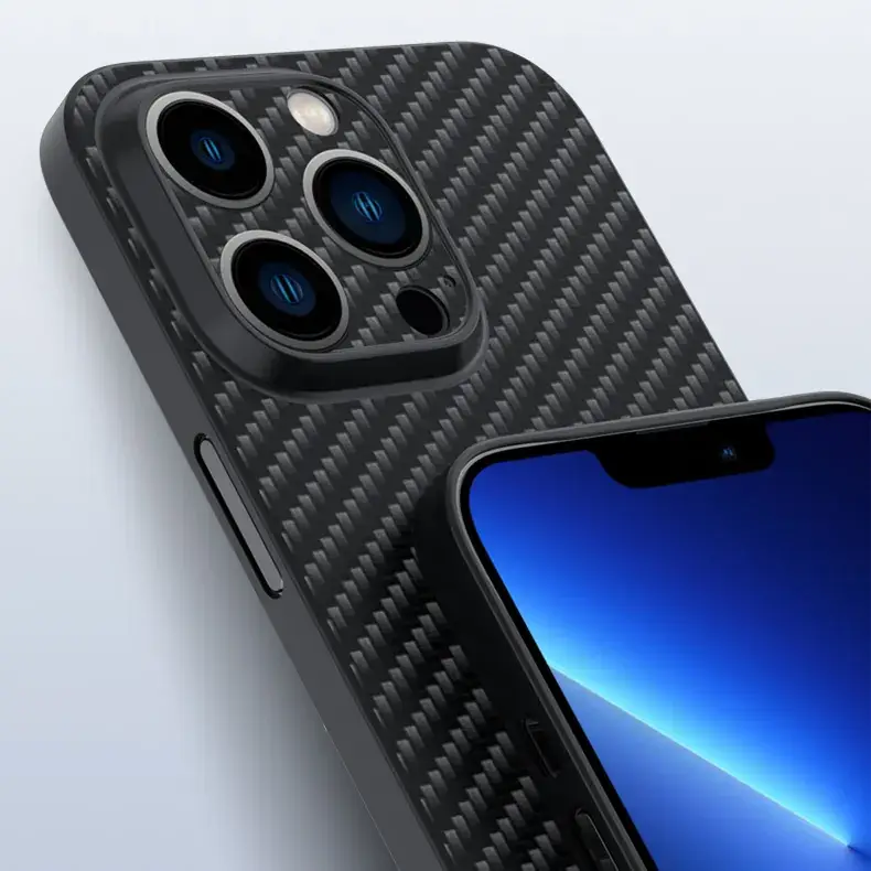 Carbon Fiber Matte Phone Case for iPhone 13-17 Pro Max - Image 3
