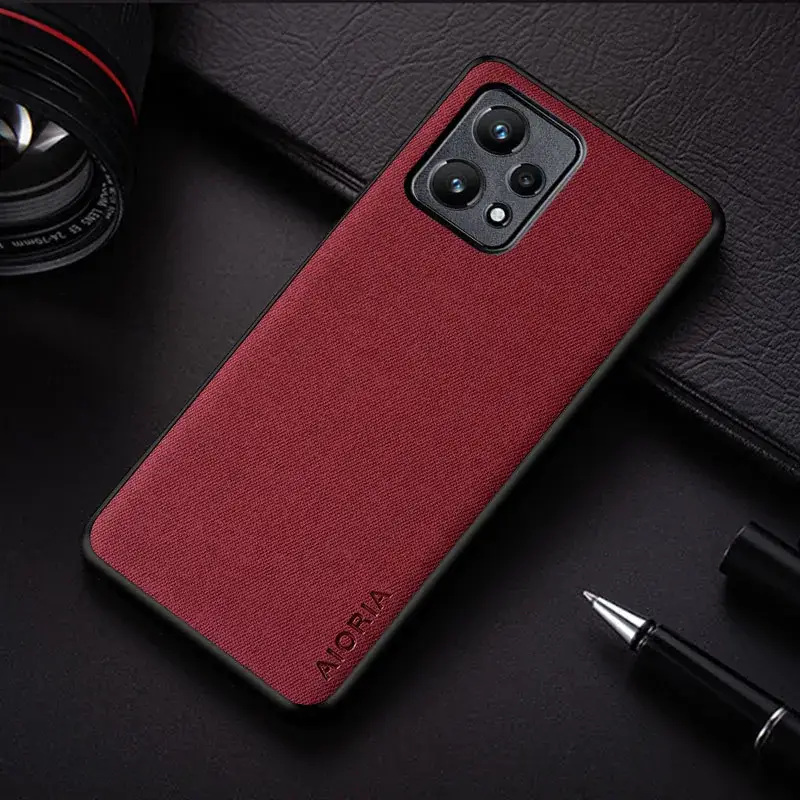 OPPO Realme 9 Pro Plus Phone Case PU Leather Red - Image 4