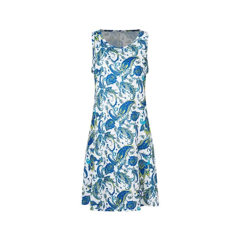 Women's Floral Print Sleeveless Skirt Dress Large Hem - Image 31