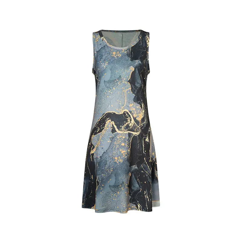 Women's Floral Print Sleeveless Skirt Dress Large Hem - Image 32