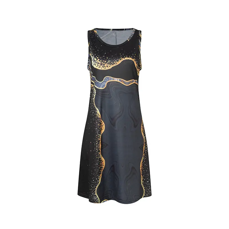 Women's Floral Print Sleeveless Skirt Dress Large Hem - Image 34