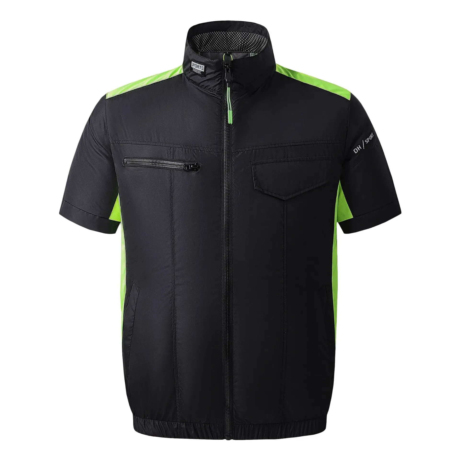 2025 Men's Black Neon Zipper Jacket Sun Protection