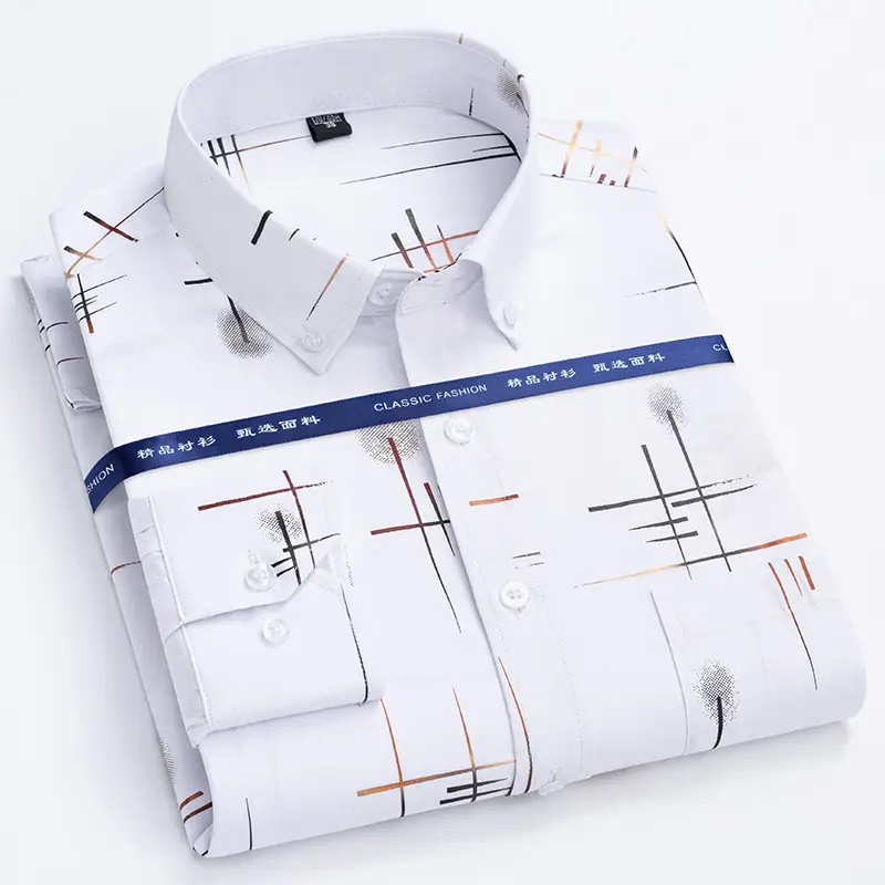 Men's Blue Plaid Anti-Wrinkle GDT225 Shirt
