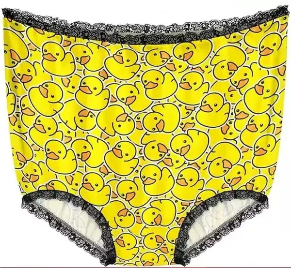 Funny Yellow Bunny Print High Waist Underwear - Image 11