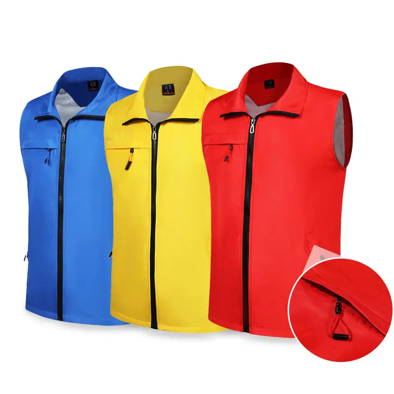 Yellow Double Layer Vest with Zip Front - Image 19