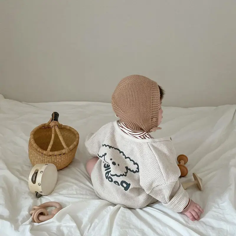 Baby Waffle Cardigan & Hip Pants Two-Piece Set - Image 4