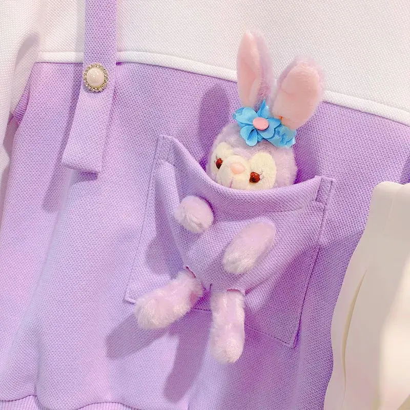 Girls' Purple Bunny Backpack Set Spring Clothing - Image 3