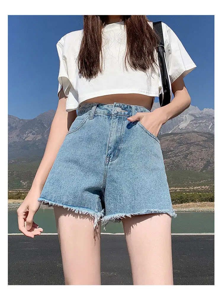 Women Denim Shorts High Waist Summer 2022 — feature 16