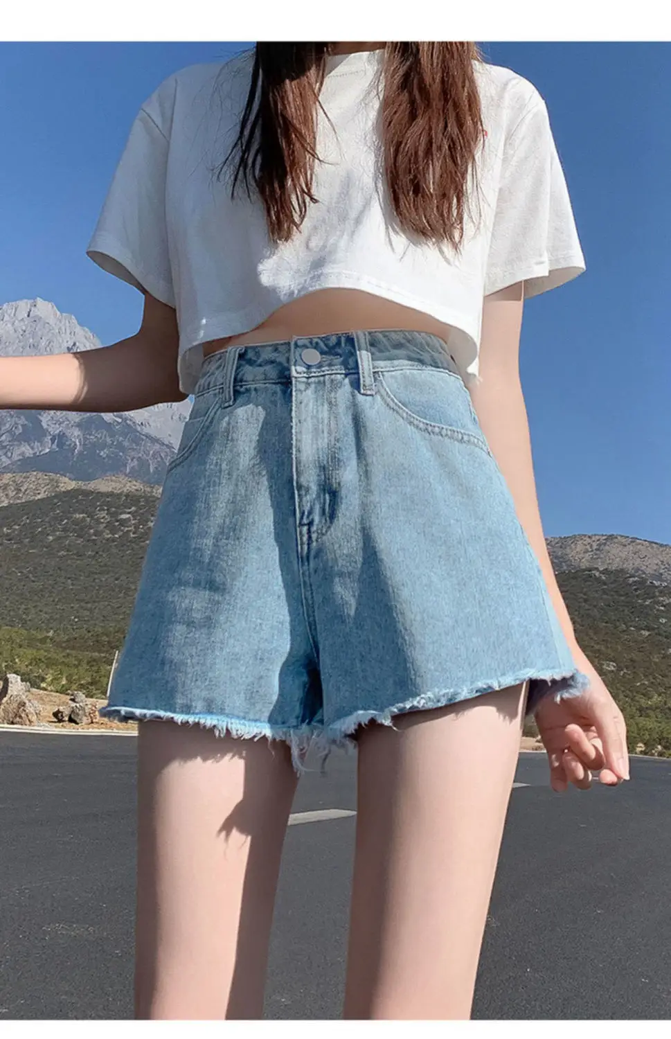 Women Denim Shorts High Waist Summer 2022 — feature 17