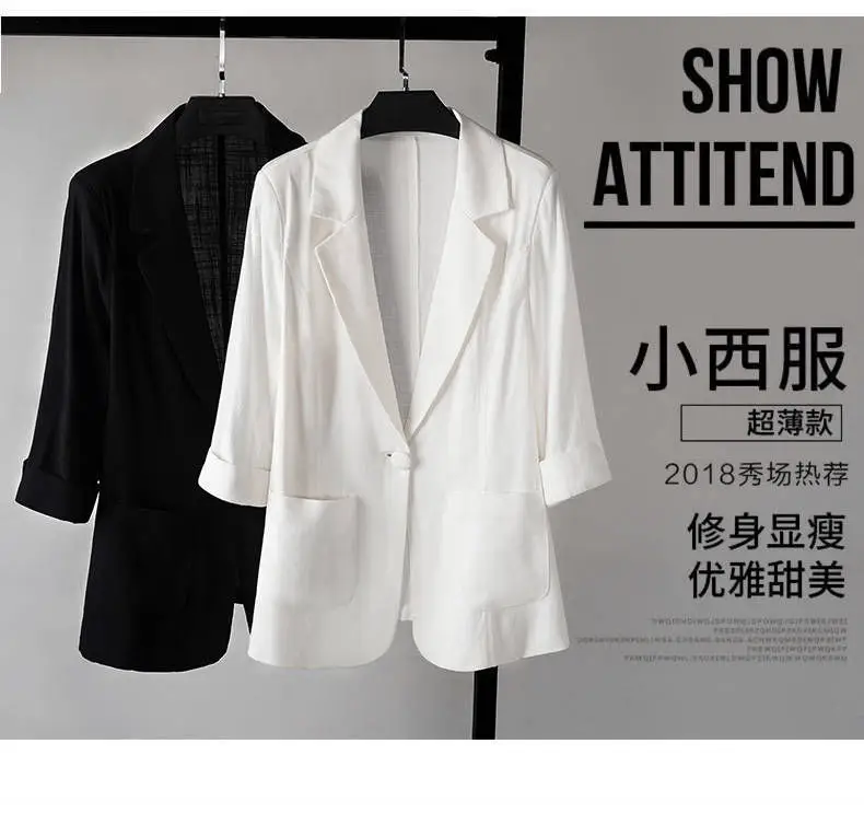 2022 Women Black Korean Style Slimming Suit Jacket — feature 3
