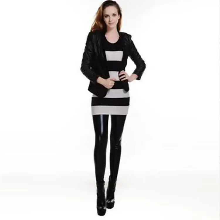 Black Striped Knee Length Set for Women - Image 3
