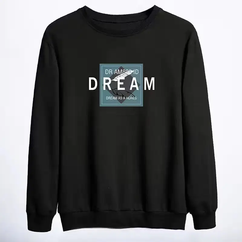 Men Black Dream Graphic Sweatshirt Plus Size